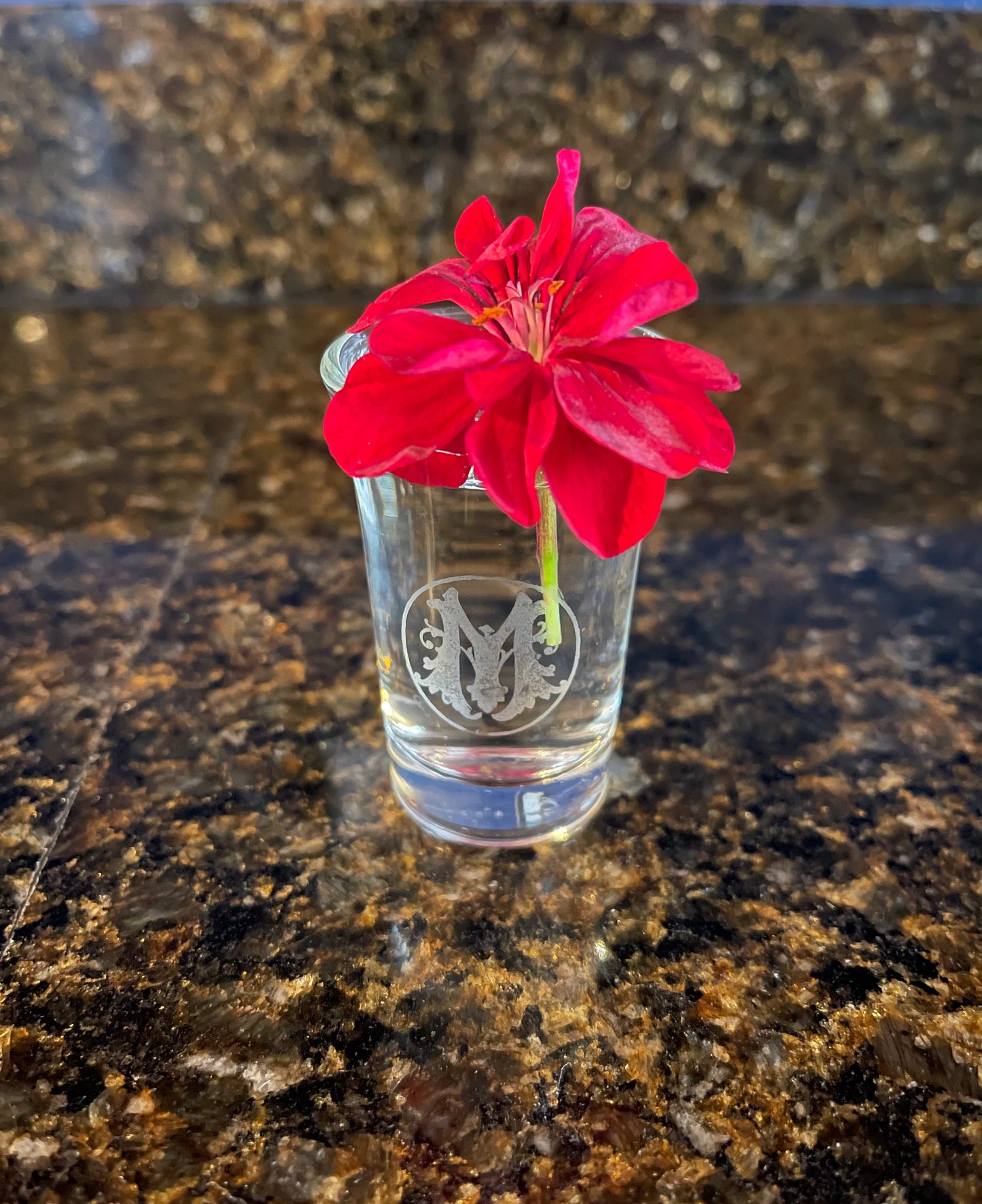 Personalized shot glasses with letter (set of two)