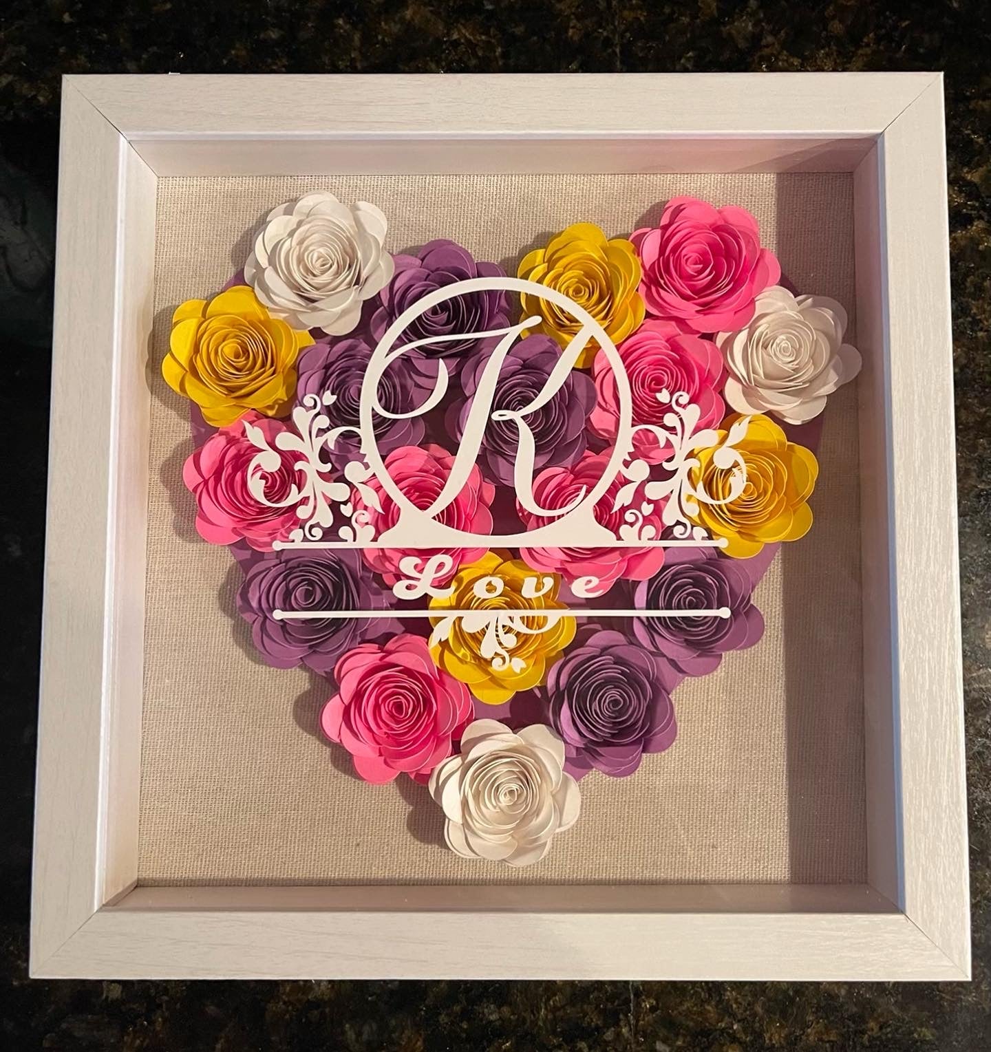 Personalized Flower Heart Box