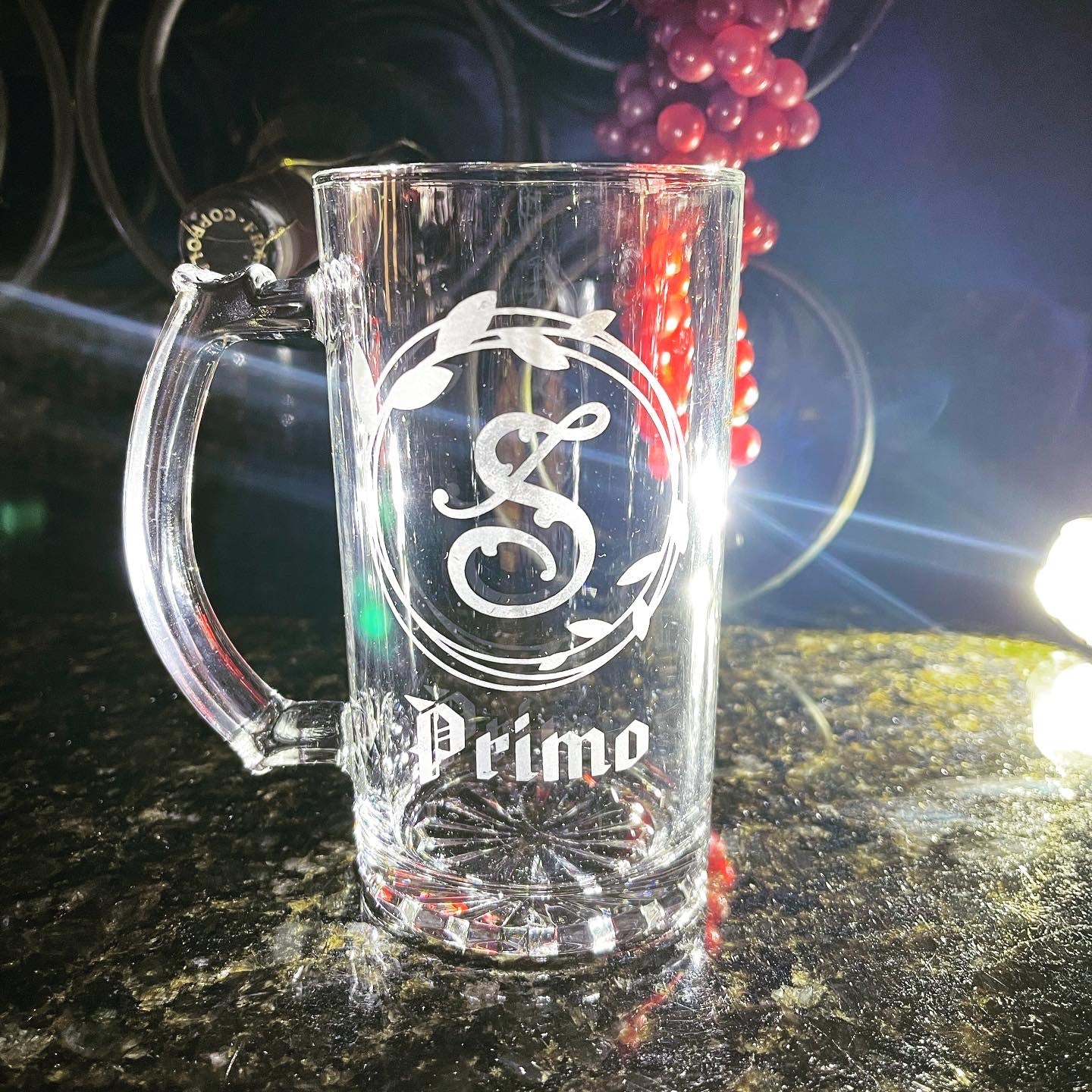 Personalize Beer Mugs -16oz.  Etched glass